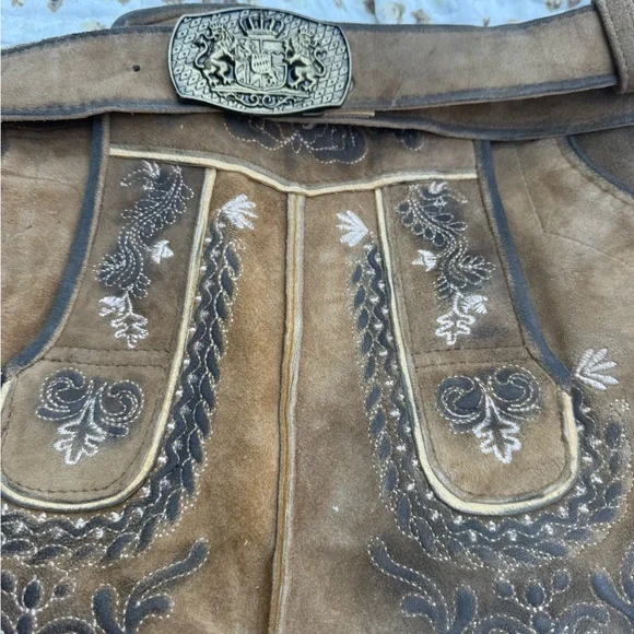 Men's Brown Embroidered Shorts